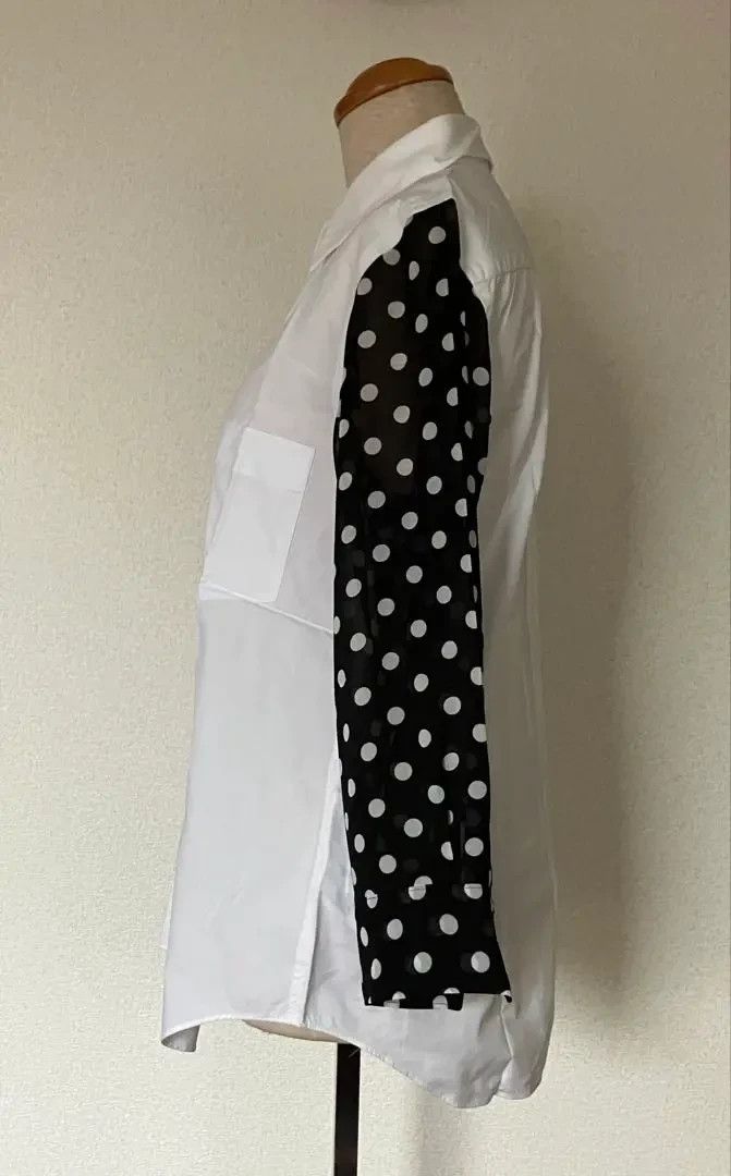 Comme des Garcons Comme Des Garcons White perspective black polka dot croppe Size S / US 4 / IT 40 - 3 Thumbnail
