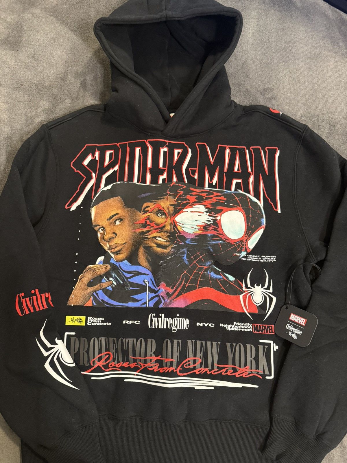 Civil Regime × Marvel Comics Civil Regime Spider-Man black hoodie size MD Size US M / EU 48-50 / 2 - 1 Thumbnail
