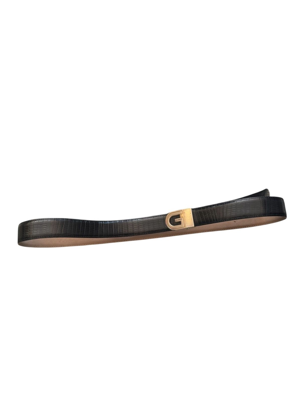 Givenchy Vintage GIVENCHY Gentleman Belt Black Embossed Leather Size ONE SIZE - 6 Thumbnail