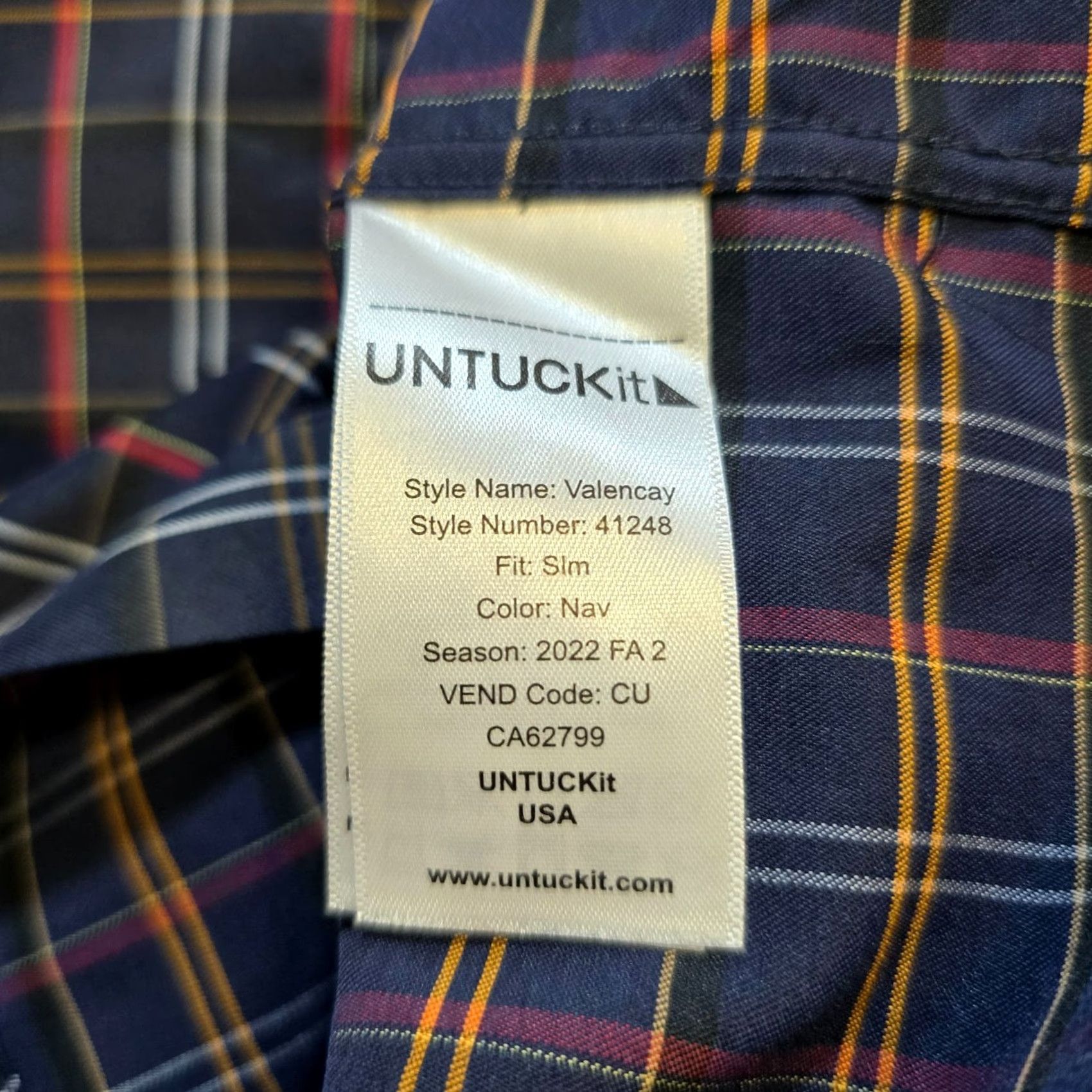 UNTUCKit UNTUCKit Shirt Mens 2XL Blue Plaid Button-Down Classic Career Office Casual Performance Size US XXL / EU 58 / 5 - 7 Thumbnail