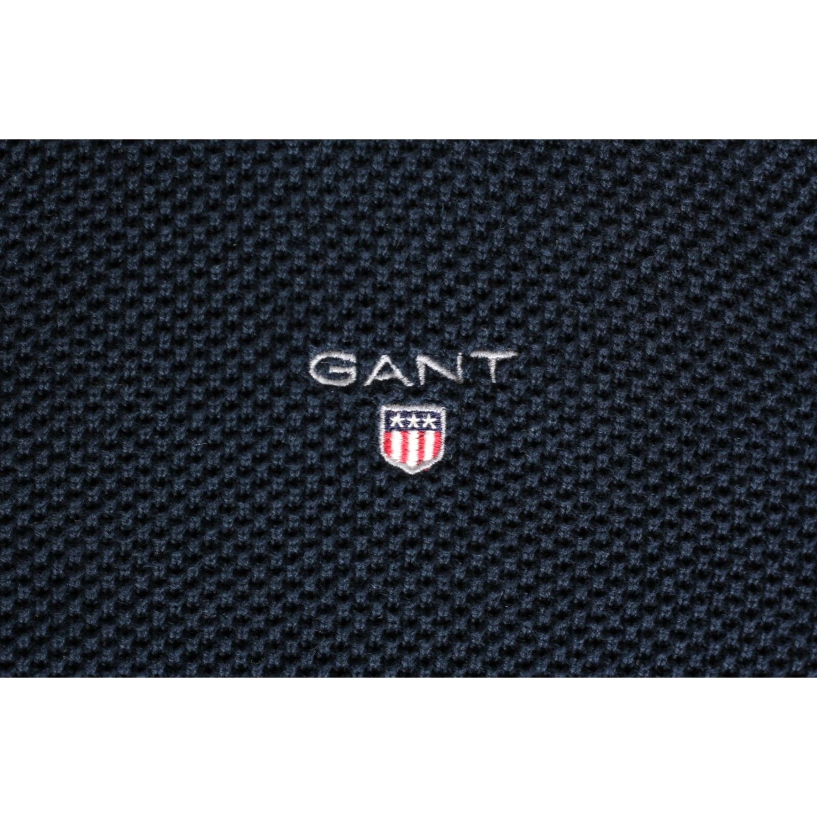 Gant GANT Jumper Sweater Men M Full Zip Knit Premium Cotton Blue VR2292 Size US M / EU 48-50 / 2 - 5 Thumbnail