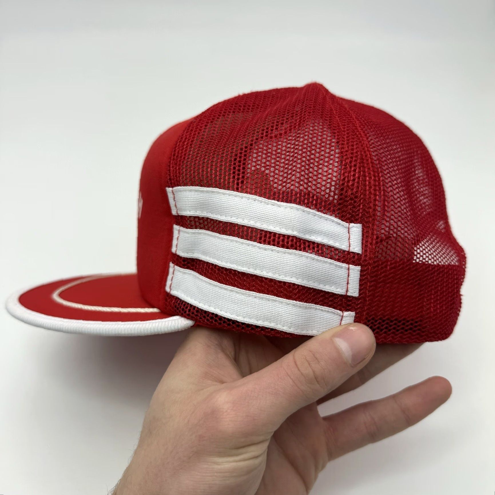 Vintage VTG HOGSBREATH SALOON 8TH ANNIVERSARY BIKER KEY WEST THREE STRIPE RARE MOTO RED SKM Size ONE SIZE - 3 Thumbnail