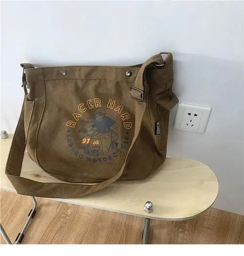 Japanese Brand 90s retro cartoon graphic canvas shoulder bag crossbody y2k Size ONE SIZE - 5 Thumbnail