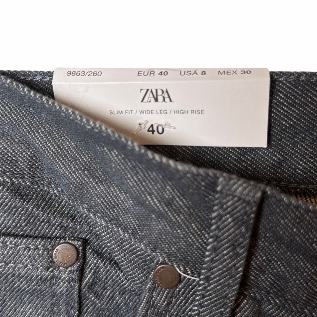 Zara NWT – Zara ZW Collection Full Length Straight Jeans in Anthr Size 30" / US 8 / IT 44 - 6 Thumbnail