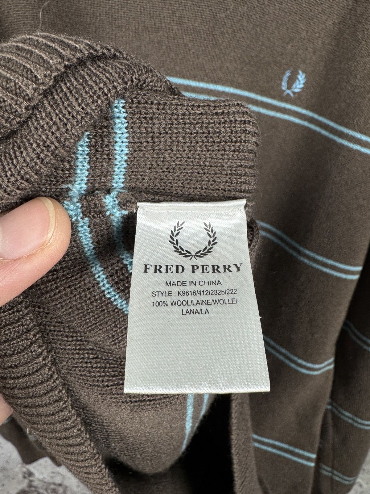Fred Perry Men’s Fred Perry Stripped Pullover Sweater Size XL Size US XL / EU 56 / 4 - 10 Thumbnail