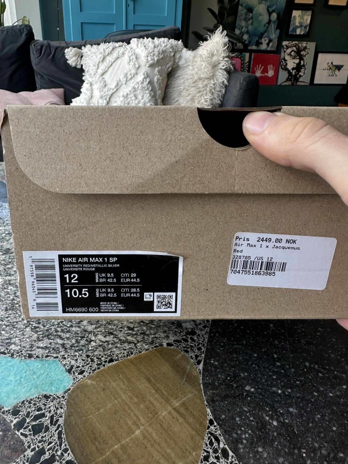 Jacquemus × Nike Air Max 1 x Jacquemus red Size US 12 / EU 45 - 3 Thumbnail