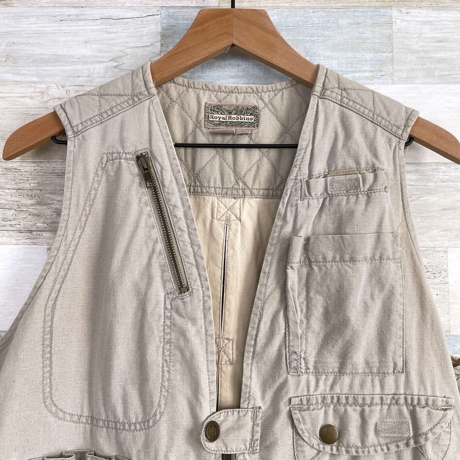 Royal Robbins Royal Robbins Vintage 90s Hiking Safari Vest Beige Mens M Size US M / EU 48-50 / 2 - 2 Thumbnail
