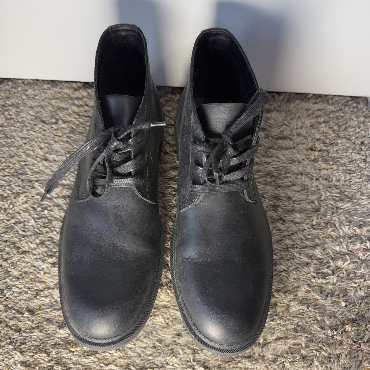 Frye FRYE Chukka Black Leather Lace Up Ankle Dress Boots - New Size US 13 / EU 46 - 2 Thumbnail