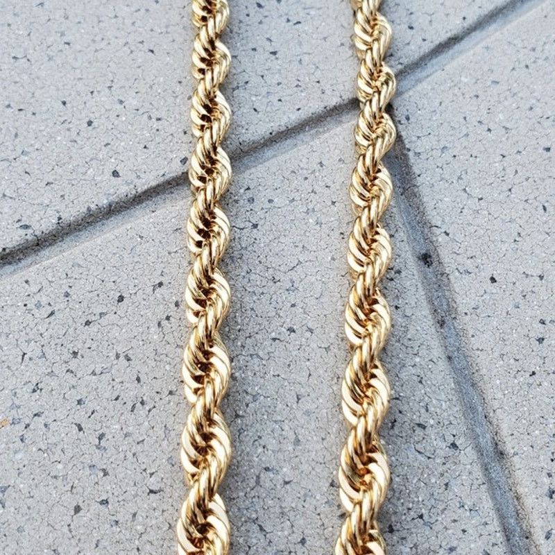 Vintage Vintage 14K Gold Plated Diamond Cut Rope Necklace Unisex Size ONE SIZE - 6 Thumbnail