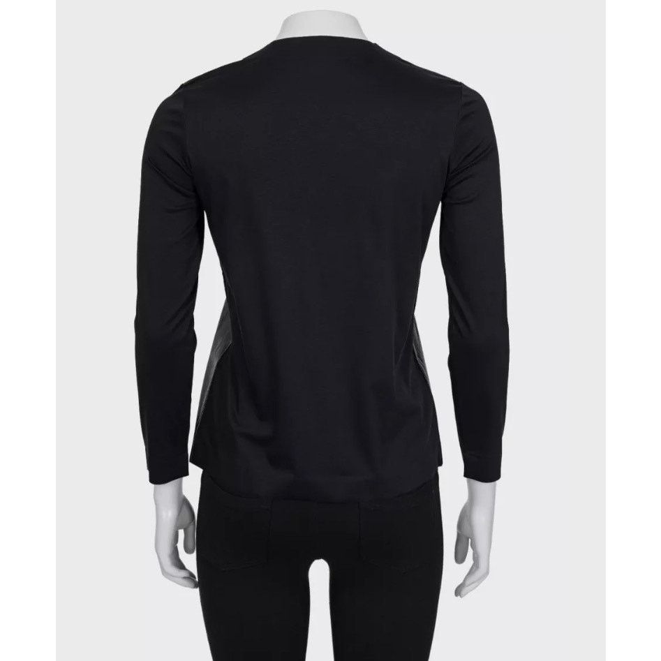 Celine Celine Straight Longsleeve Top with Eco-Leather Detail, S Size S / US 4 / IT 40 - 3 Thumbnail