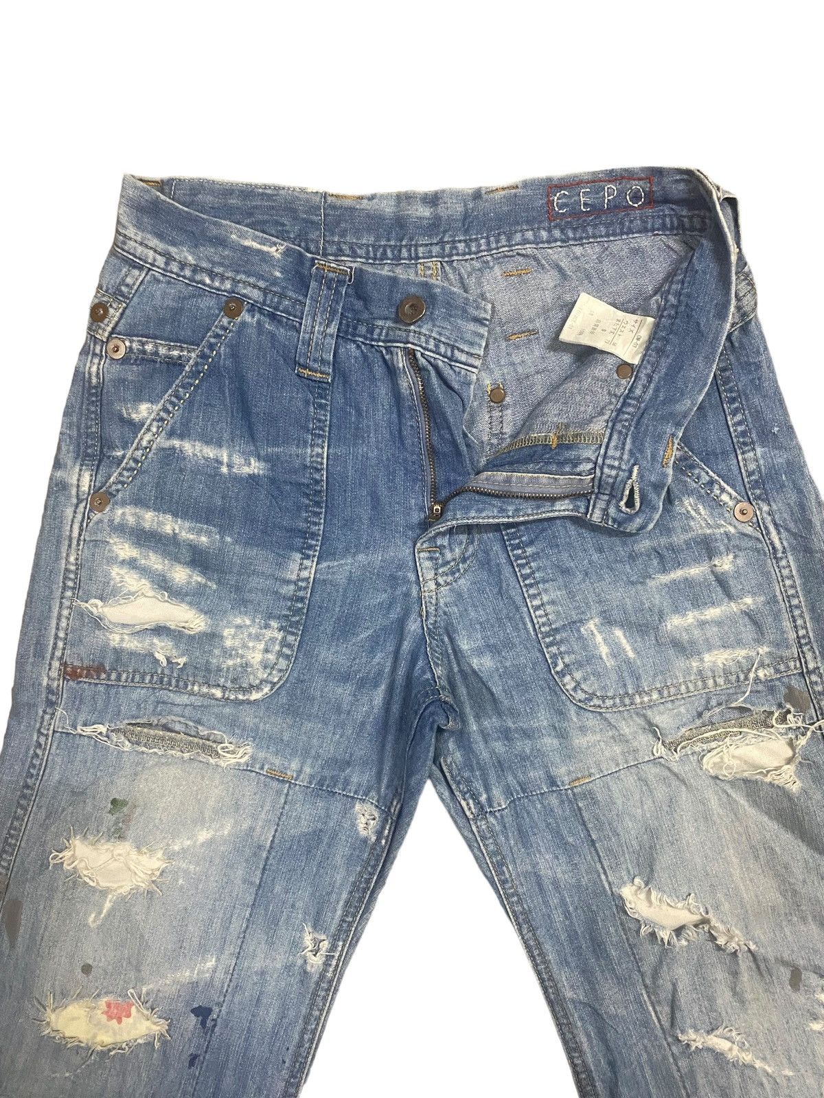 If Six Was Nine × Japanese Brand × Tornado Mart 🔥Flare🔥 Cepo Work Multipocket Distress Buckle Jeans Size US 29 - 3 Thumbnail