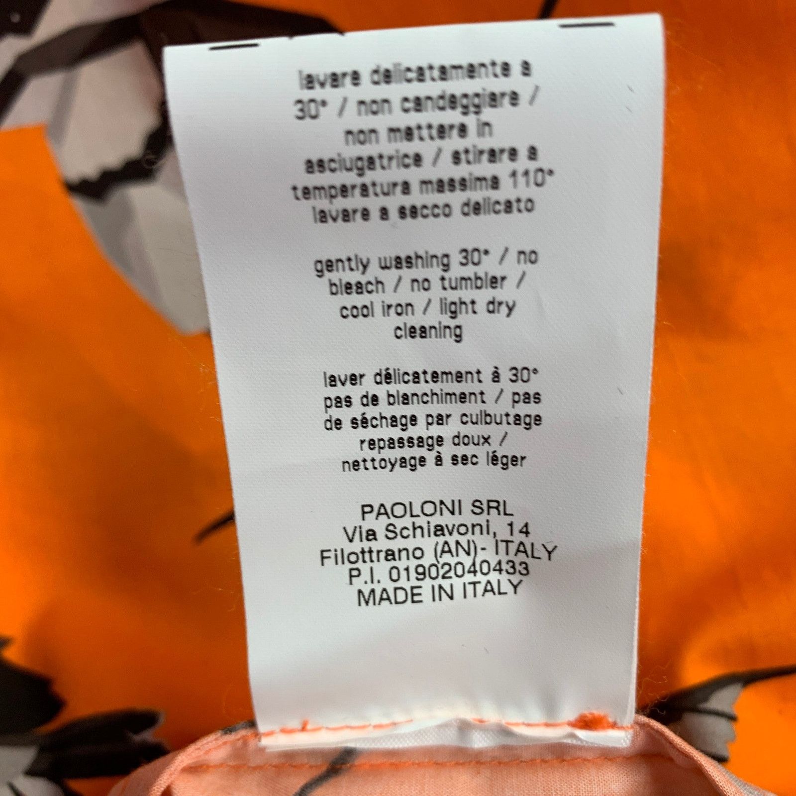 MSGM Orange Black White Cotton Birds One Pocket Shirt Size US M / EU 48-50 / 2 - 6 Thumbnail