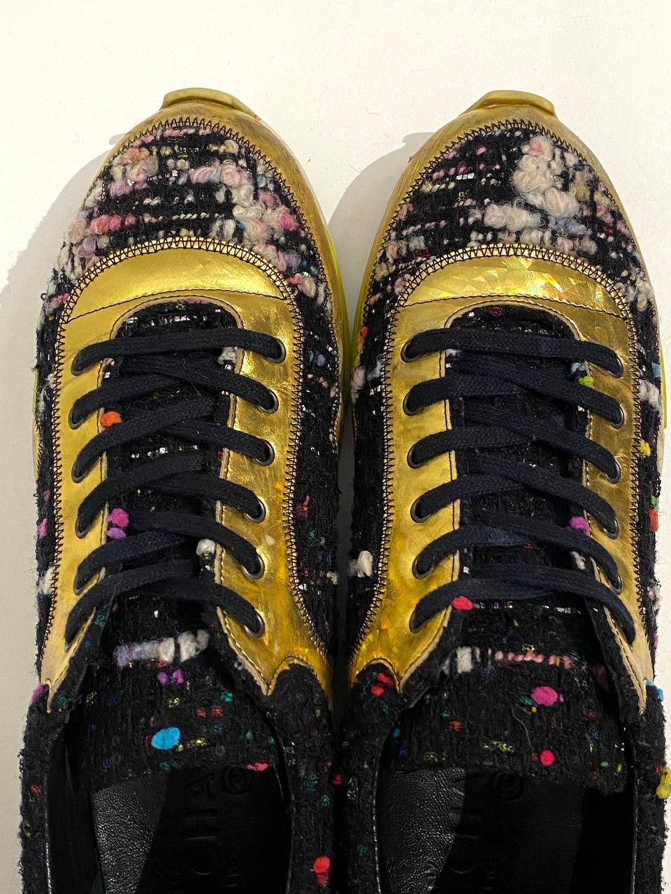 Chanel Chanel CC Logo Tweed Logo Shoes Low Top Sneakers Size US 9.5 / IT 39.5 - 10 Thumbnail