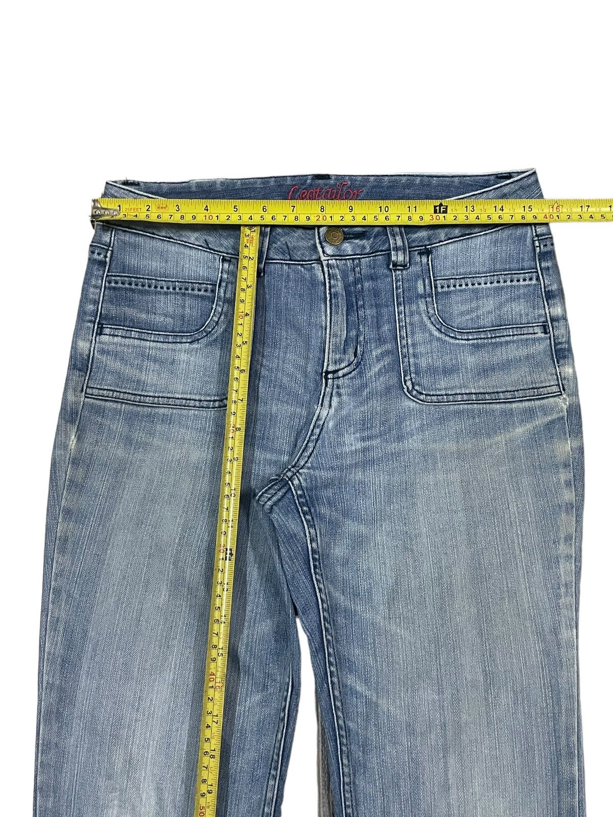 Japanese Brand Vintage Japanese Brand Crazy Front Pocket Washed Flare Jeans Size 31" - 13 Thumbnail