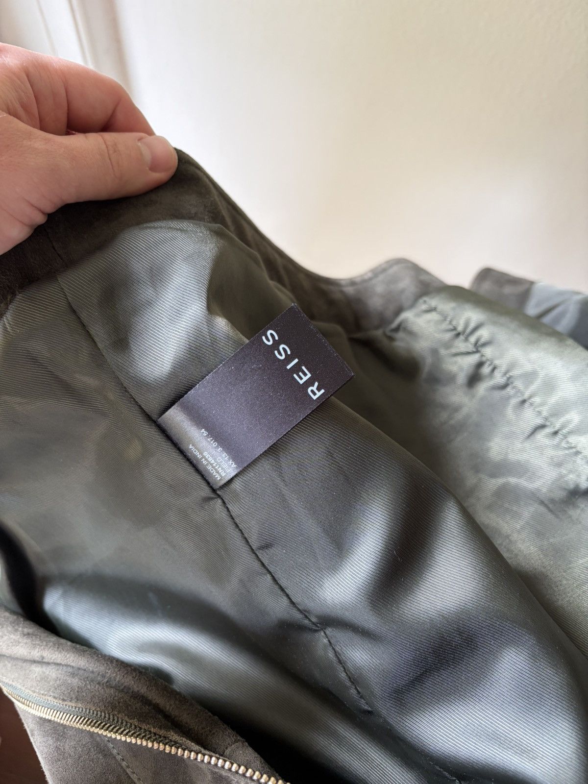 Reiss Green Suede 100% Goat Leather Trucker Jacket Size US S / EU 44-46 / 1 - 4 Thumbnail