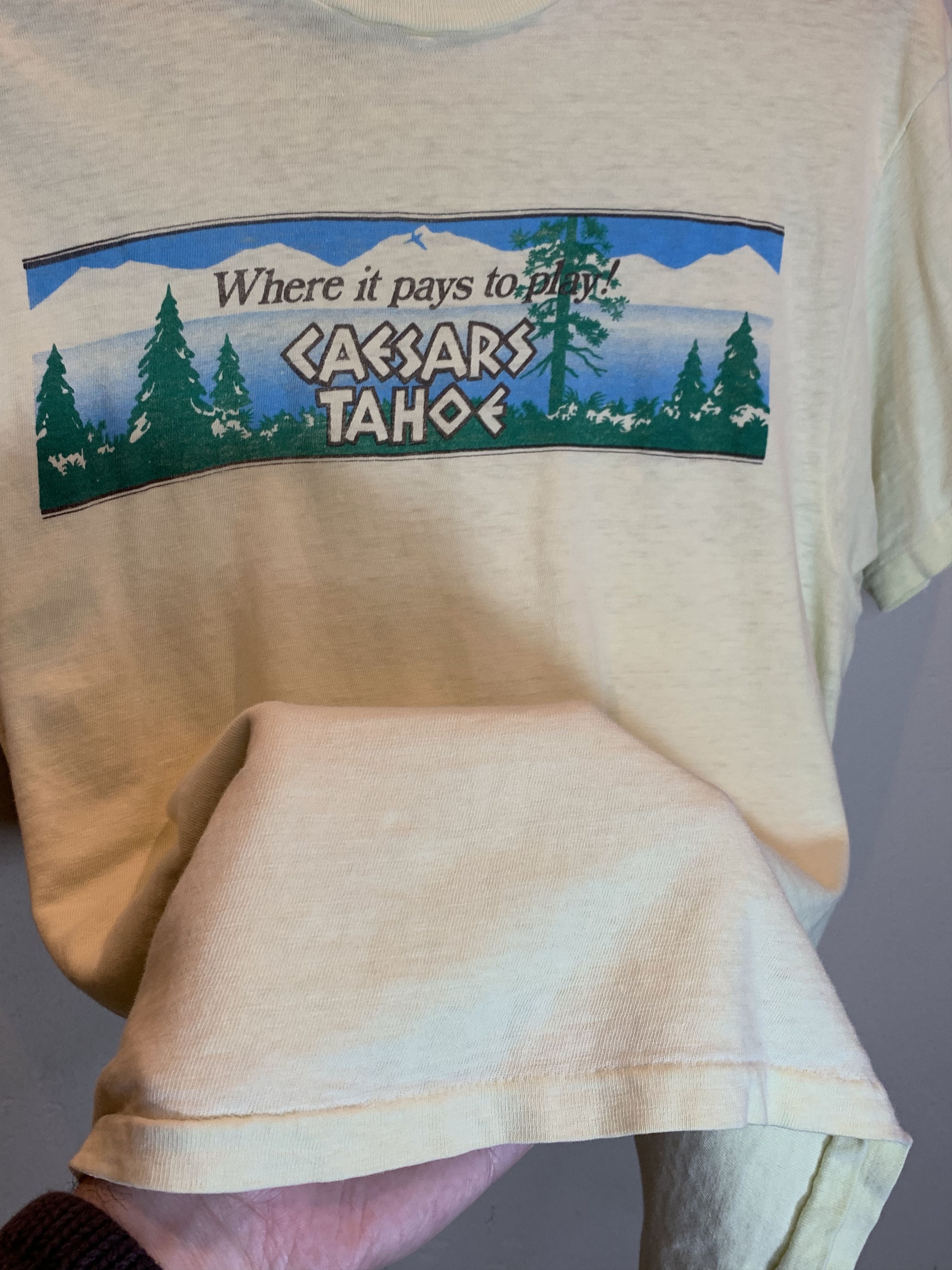 Vintage *RARE* Vintage 80s Caesar’s Tahoe Casino Single Stitch Shirt Size US L / EU 52-54 / 3 - 4 Thumbnail