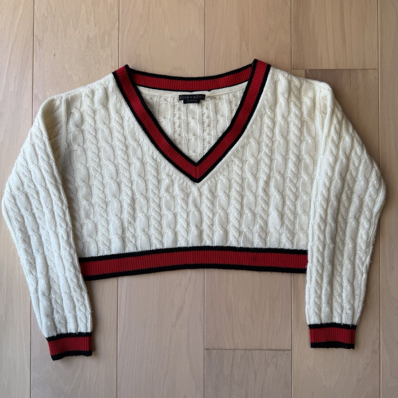 Alice + Olivia Alice Olivia Cable Knit Sweater Women's S Multicolor Size S / US 4 / IT 40 - 2 Thumbnail