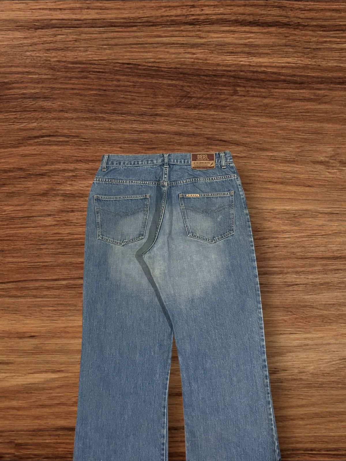 Diesel × Vintage ⚡️Flare⚡️Vintage Diesel “D” Button Fly Blue Washed Jeans Size US 32 / EU 48 - 8 Thumbnail