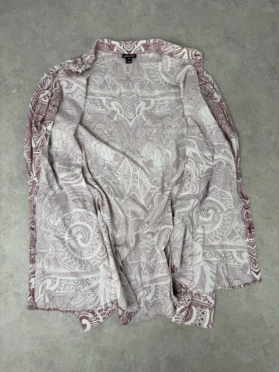 Just Cavalli 2010s Cavalli White & Red Abstract Presley Shirt Size US L / EU 52-54 / 3 - 7 Thumbnail