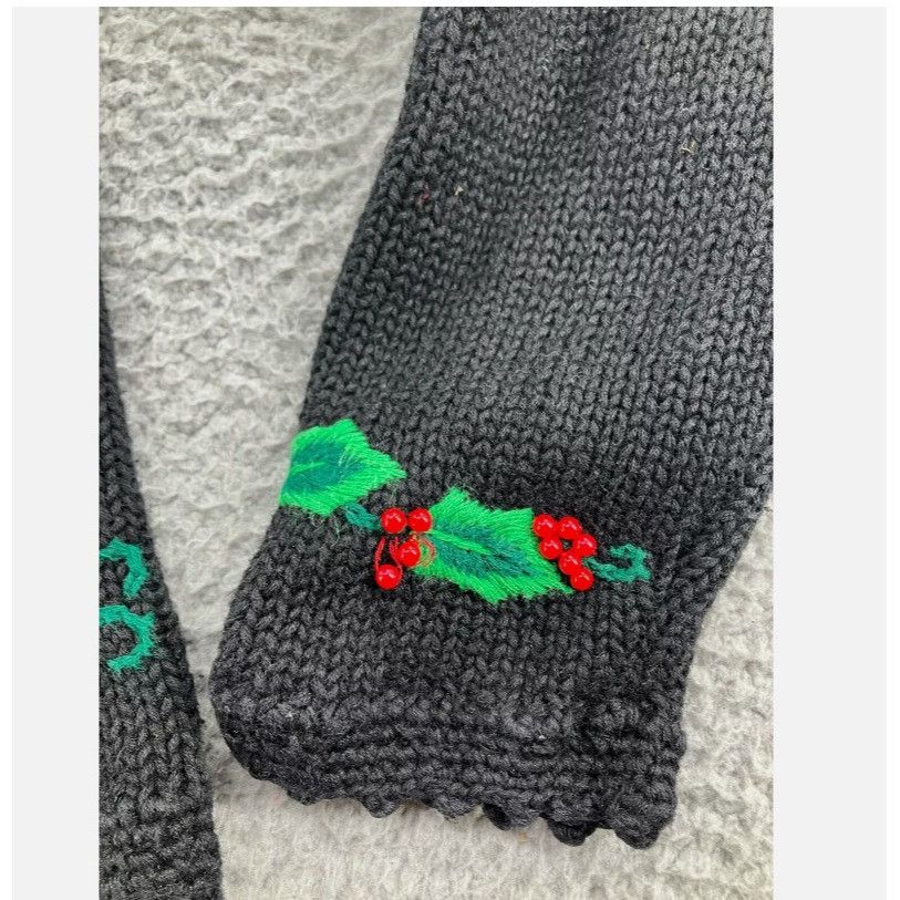 Designer Vintage Bechamel Sweater Womens Sz L Christmas Cardigan Blac Size L / US 10 / IT 46 - 14 Thumbnail