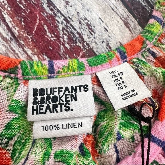 Other NWT “Bouffants & Broken Hearts” Linen Floral Halter Neck Top Size S / US 4 / IT 40 - 5 Thumbnail
