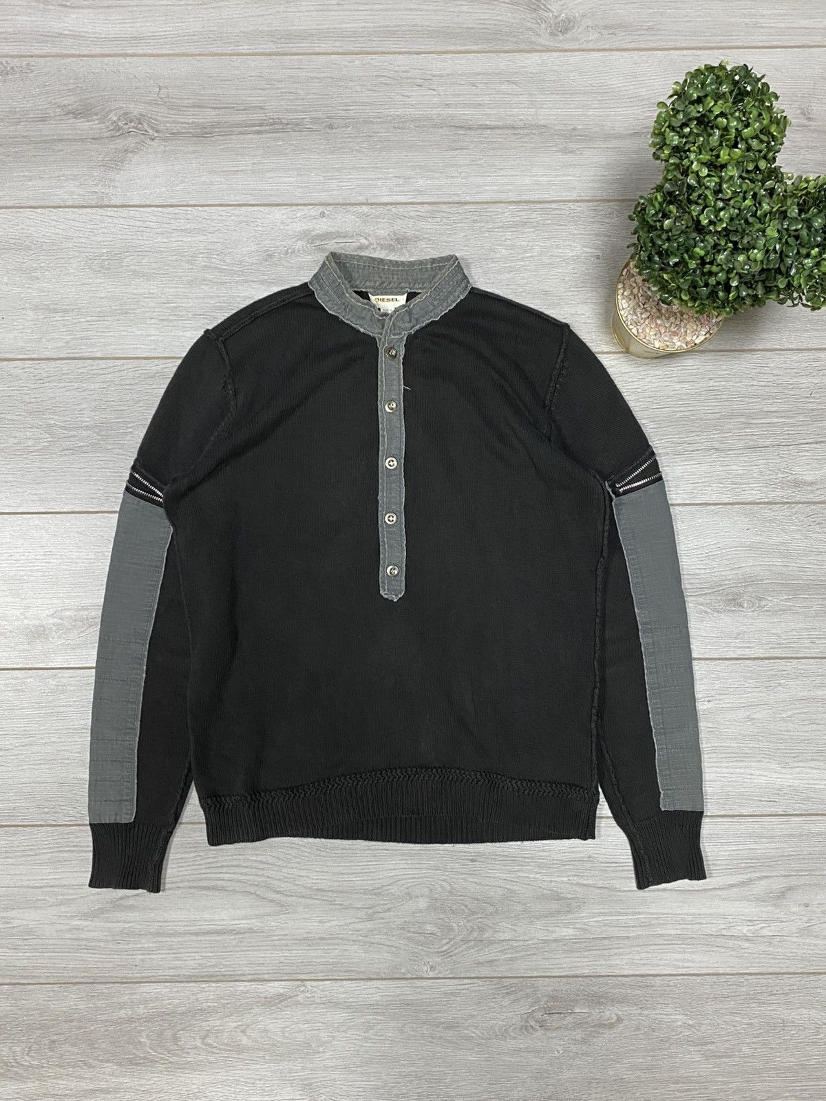 Diesel Diesel avant-garde vintage knitted zip sweater Size US L / EU 52-54 / 3 - 1 Thumbnail
