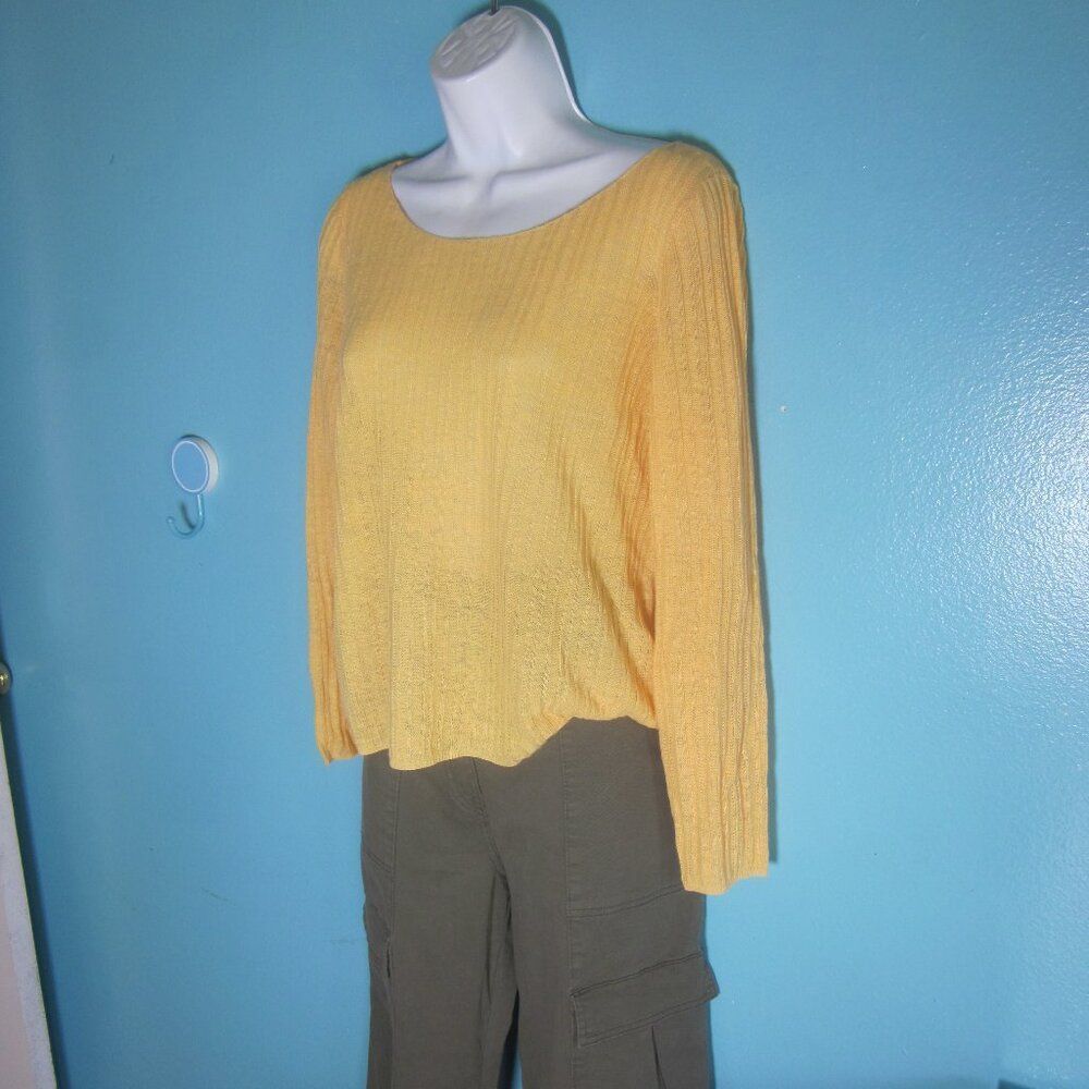 Eileen Fisher Eileen Fisher Womens Size M Organic Linen Rib Knit Sweater Orange / Yellow Size M / US 6-8 / IT 42-44 - 7 Thumbnail
