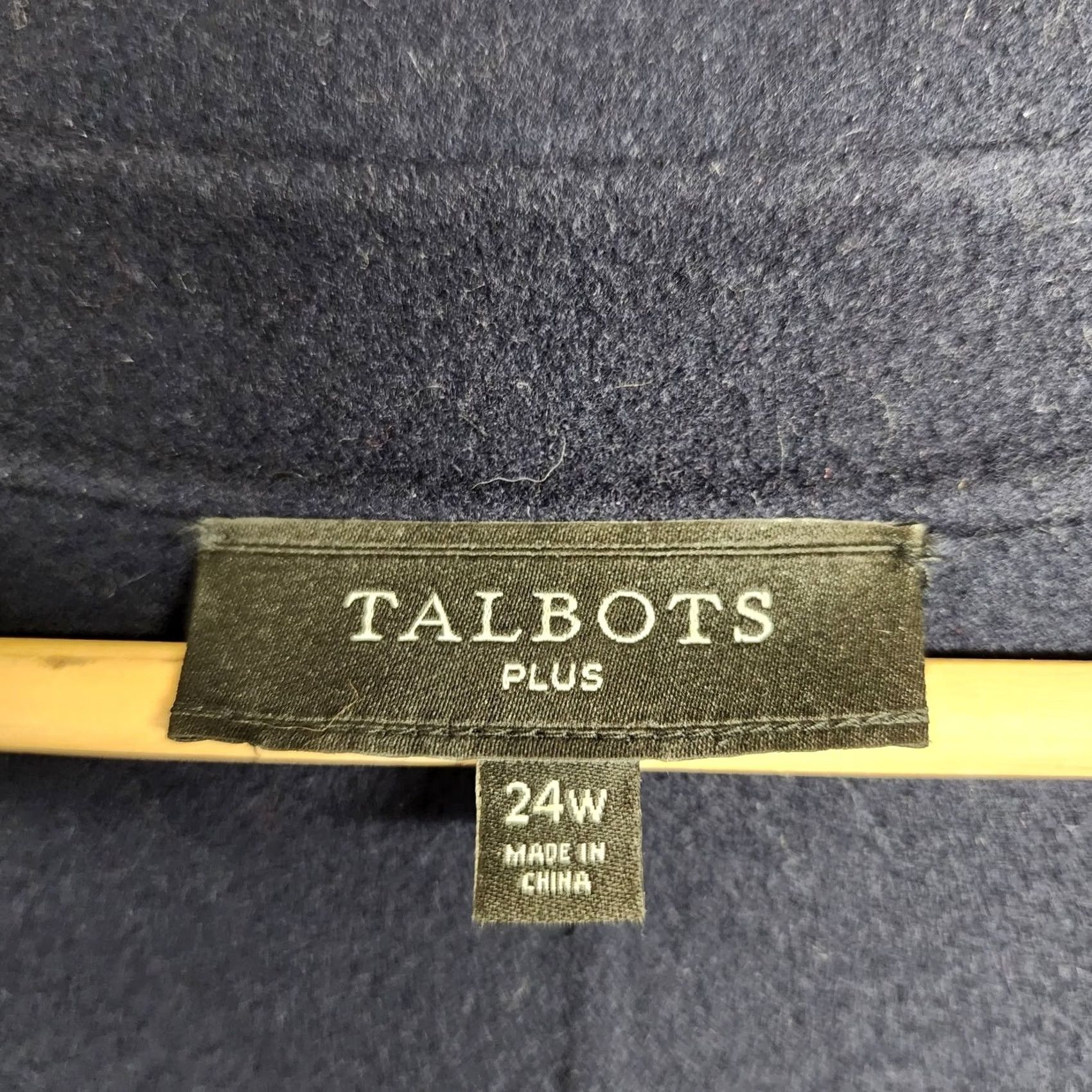 Talbots VINTAGE Talbots Jacket Blazer Womens Plus 24W Navy Blue Wool Blend Classic Office Men? No Size 4XL / US 24-26 - 4 Thumbnail