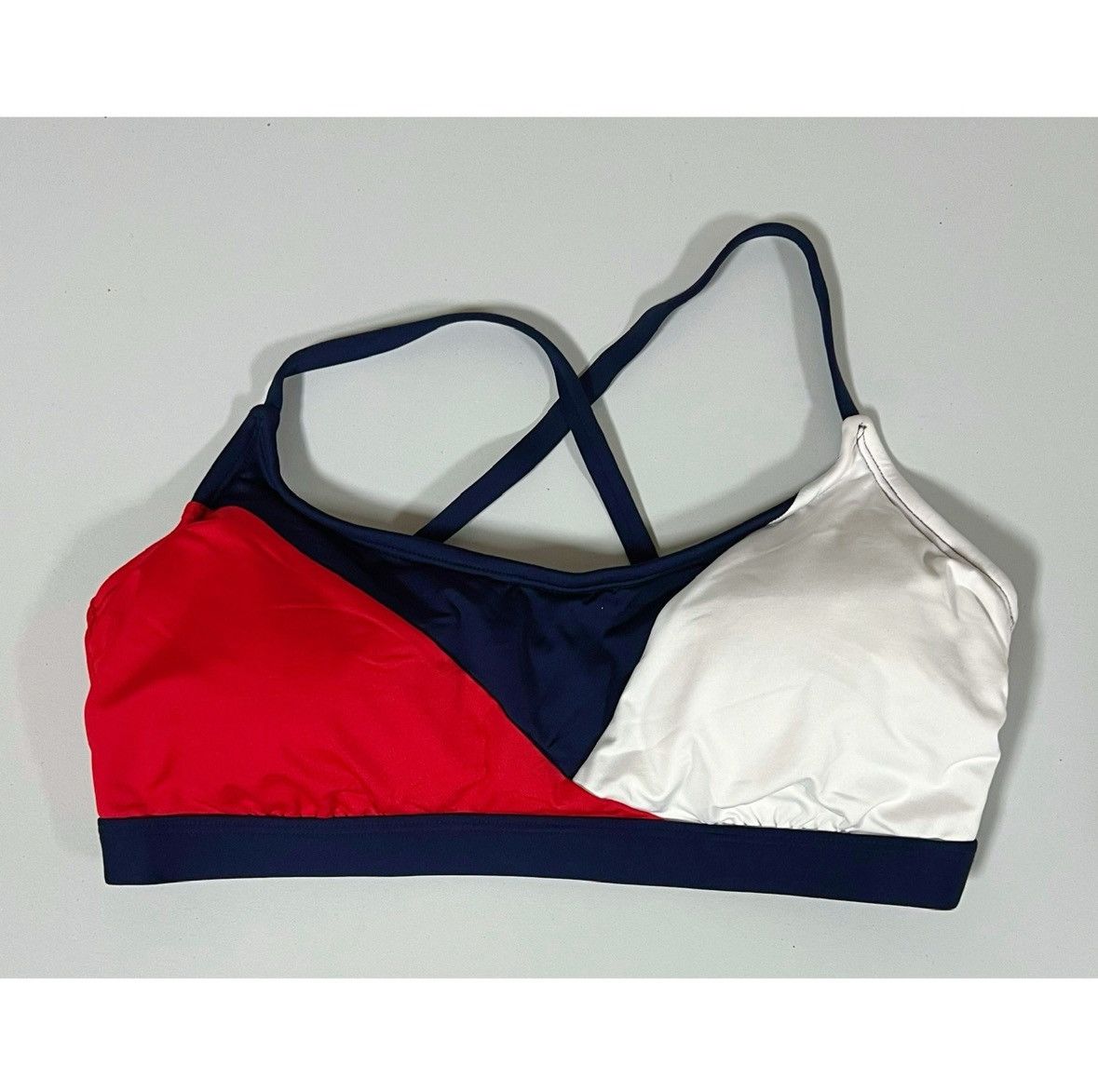 Other Navy Red White Bikini Top Swimwear Bathing Suit Size D/DD 🌹✨ Size L / US 10 / IT 46 - 1 Thumbnail