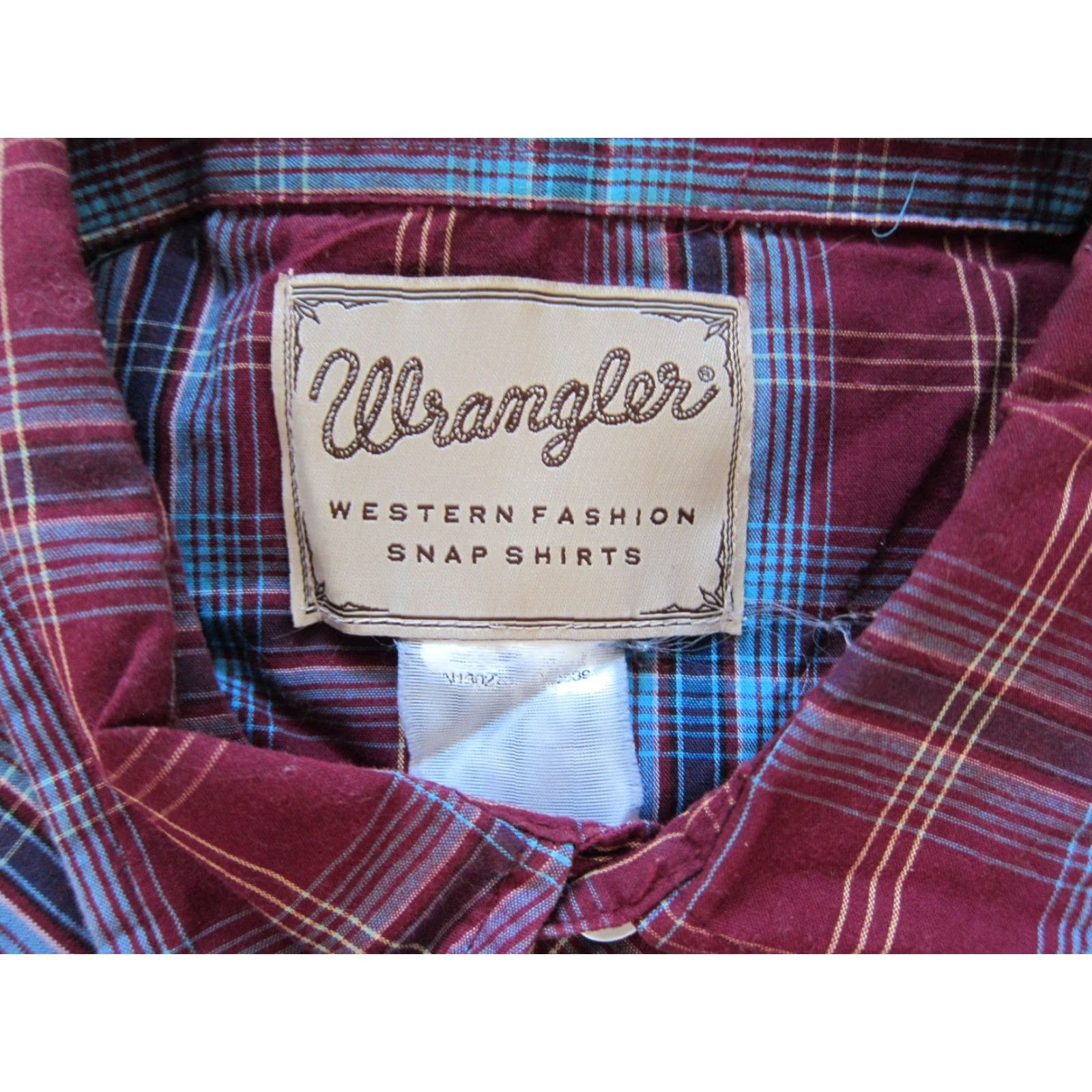 Wrangler VINTAGE Wrangler Shirt Western Long Sleeve Cotton Snap Red Blue Plaid 2XL Men Mens Boys Girls Size US XXL / EU 58 / 5 - 4 Thumbnail