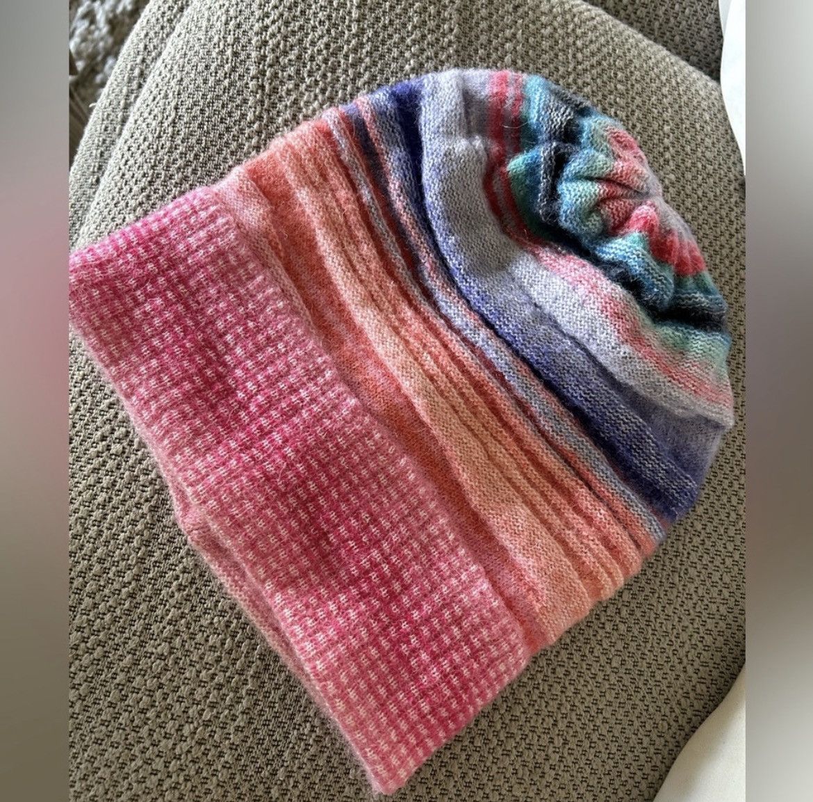 Missoni Missoni Pink Striped Mohair Blend Knit Beanie Hat NWOT Size ONE SIZE - 1 Thumbnail