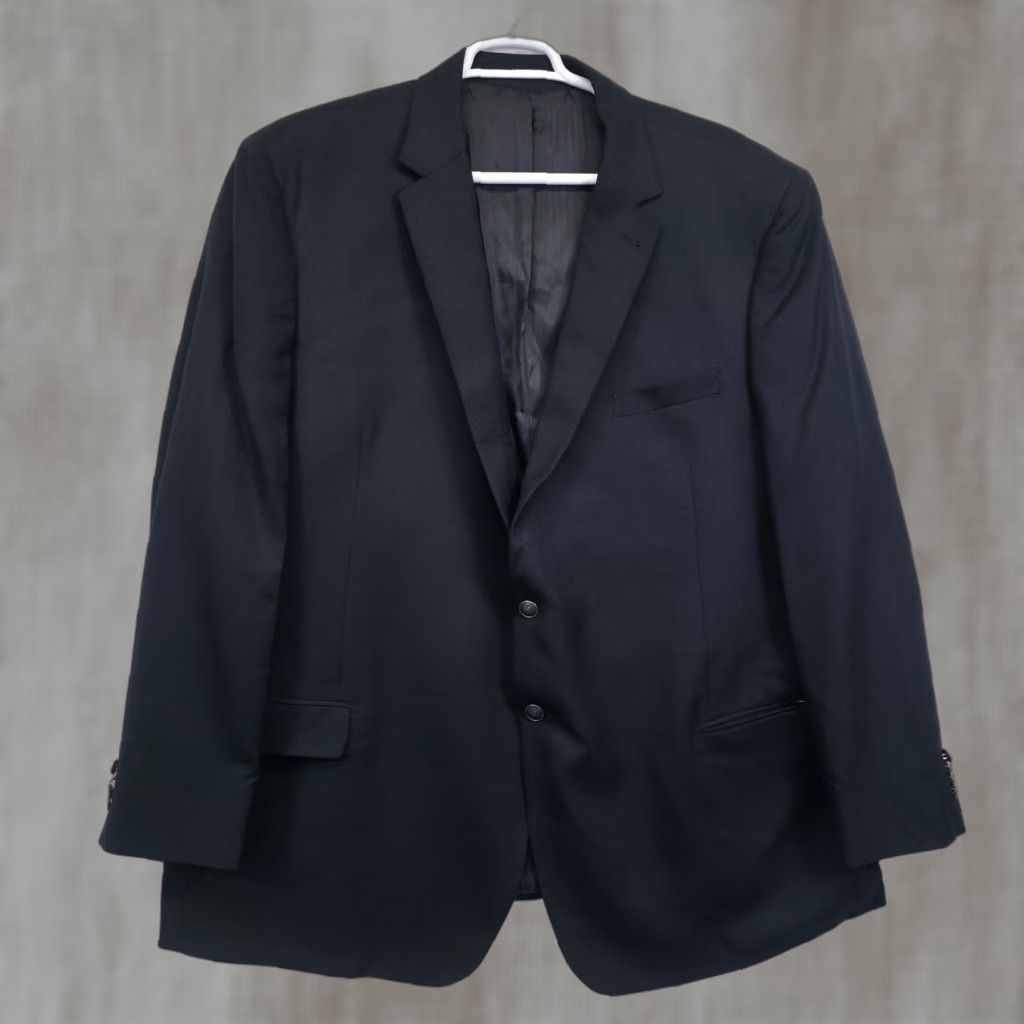Joseph Abboud Blazer Men 54L Black Wool Super 110s Executive Fit Sport Coat