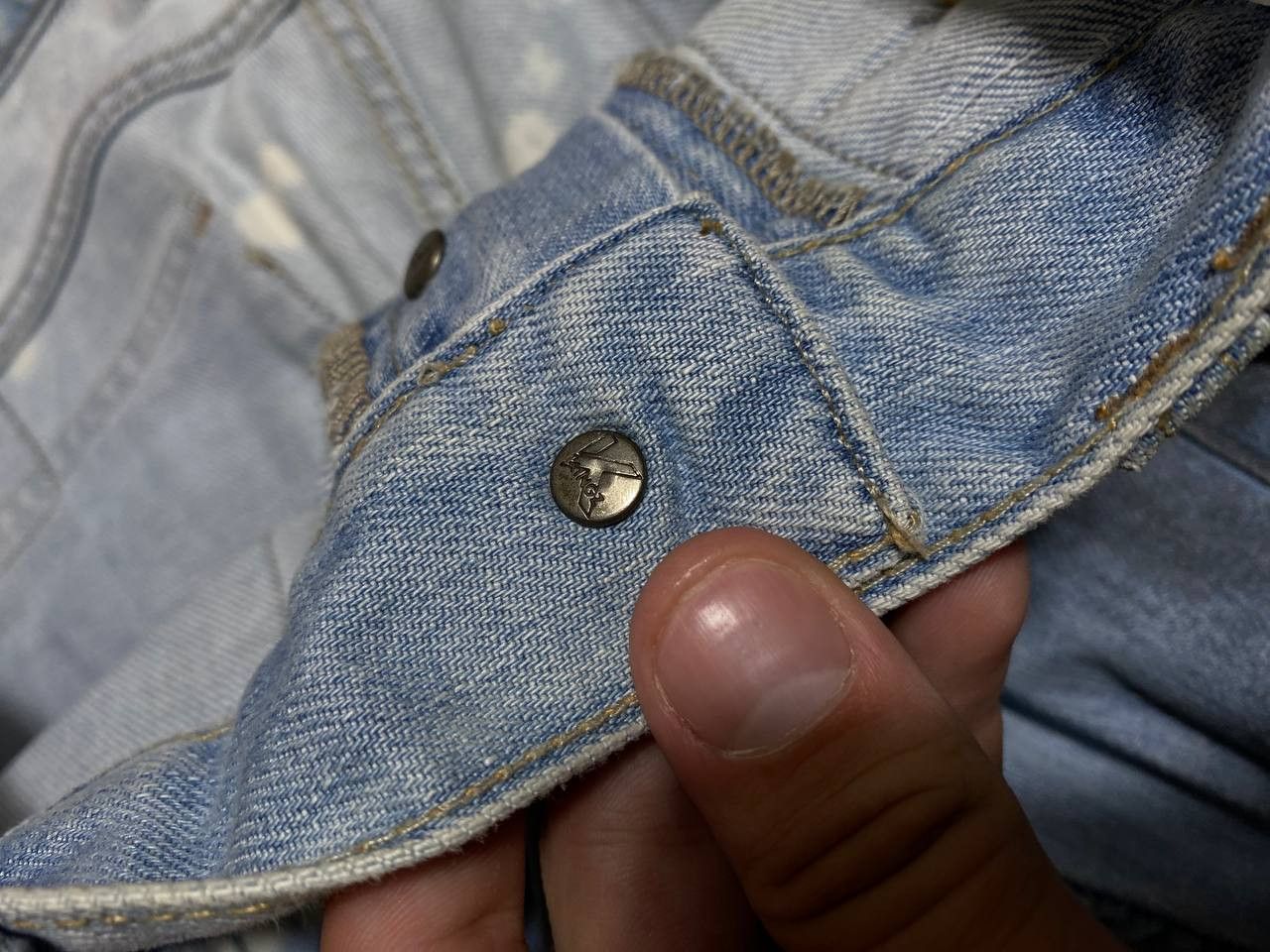 Japanese Brand Crazy Crash Dirty Baggy Faded Jean Japan Avant Garde Style Size US 34 / EU 50 - 19 Thumbnail