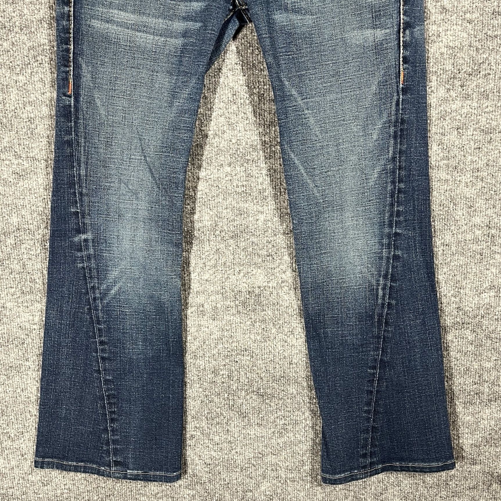 True Religion True Religion Jeans Flared Vintage Women SZ 31 Blue Denim 5-Pocket Distressed Stretch USA Flare 27in Inseam Size 24" / US 00 / IT 34 - 3 Thumbnail