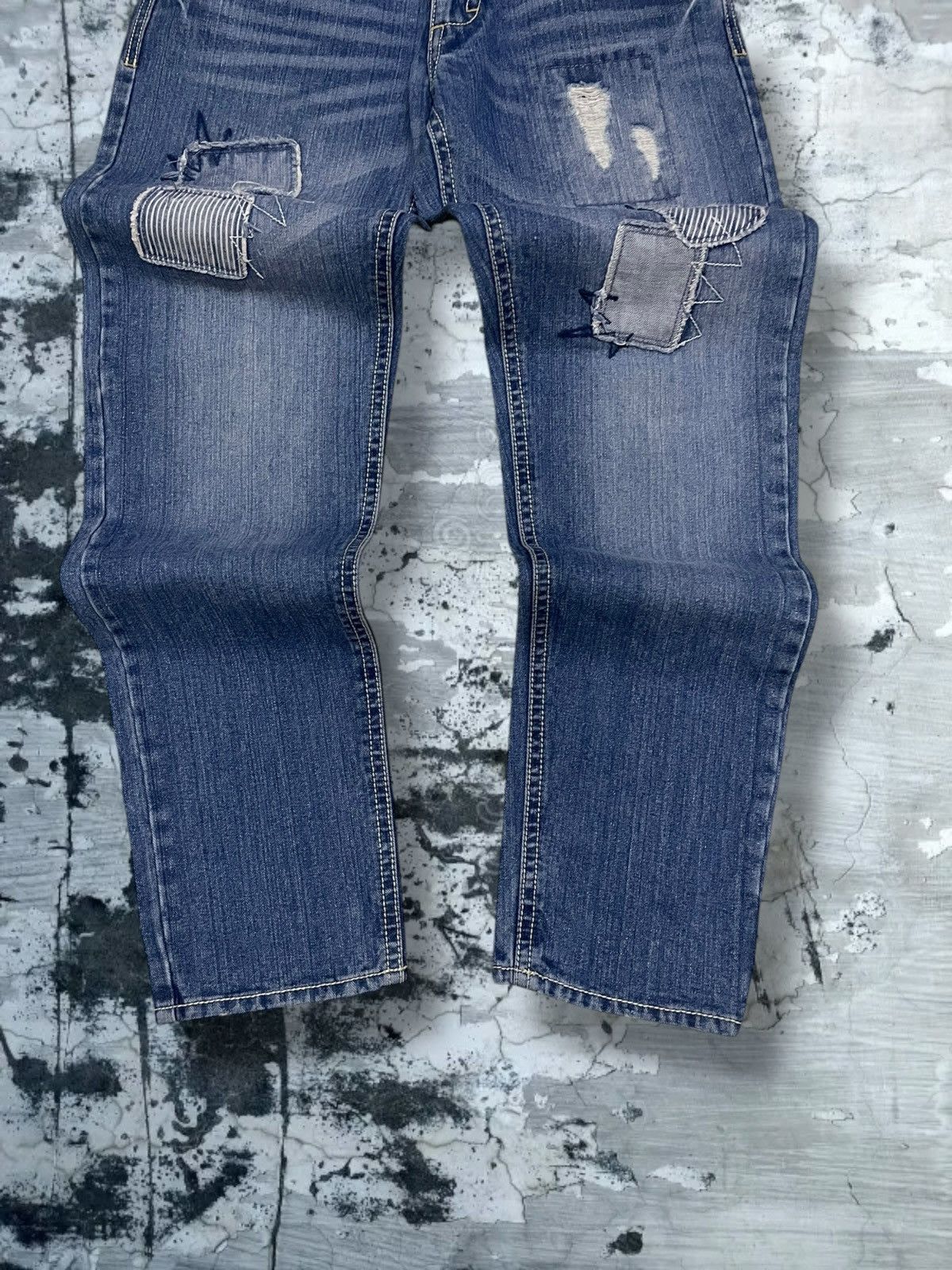 Japanese Brand Vintage 1990s Japan Designer Casse Jeans Patchwork Denim Size US 30 / EU 46 - 3 Thumbnail