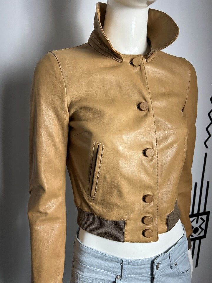 Dolce & Gabbana Dolce&Gabbana Women's Leather Bomber Jacket Size IT 38 /XXS Size XXS / US 00 / IT 34 - 24 Thumbnail
