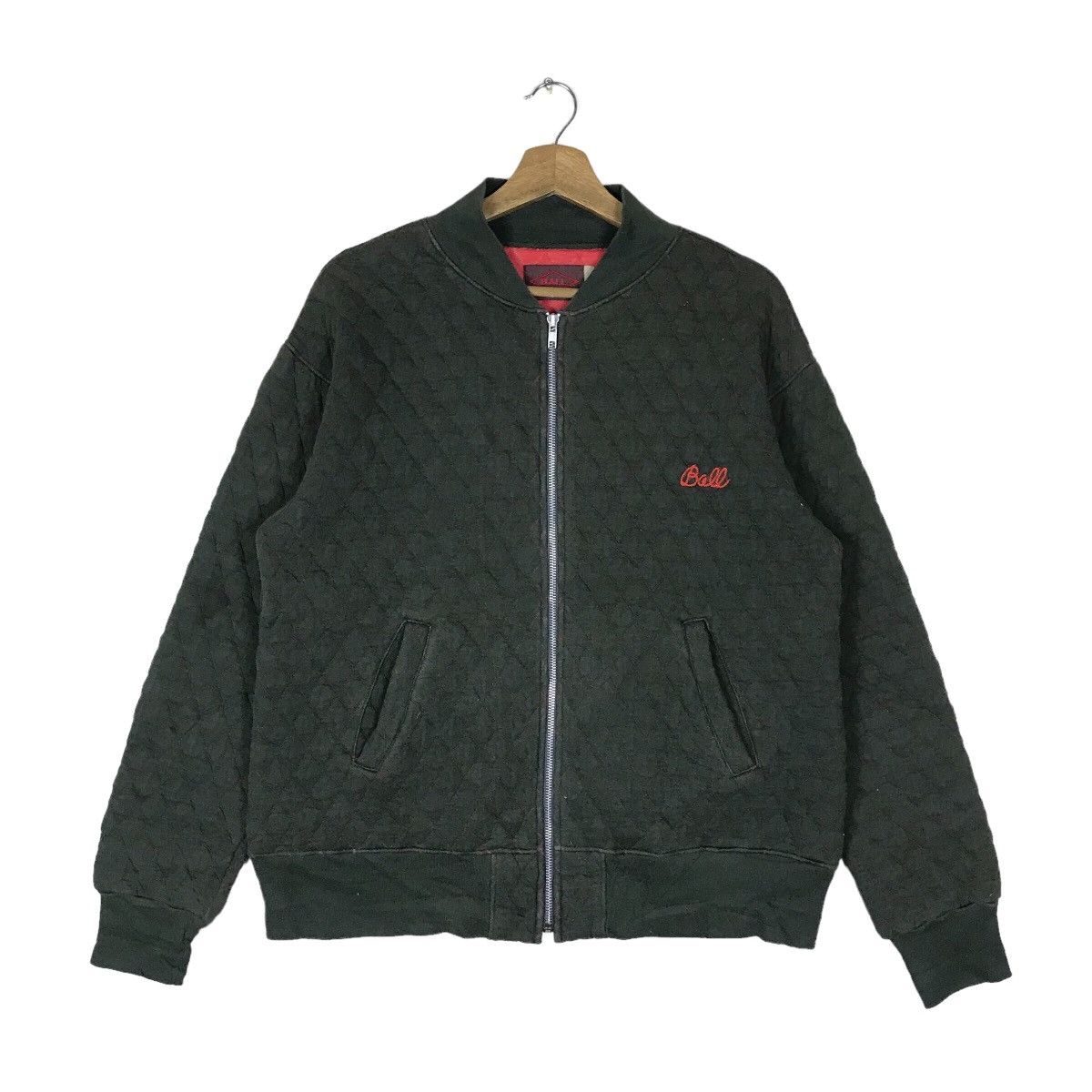 Vintage Ball internazionale Zipper Quilted Sweater Jacket