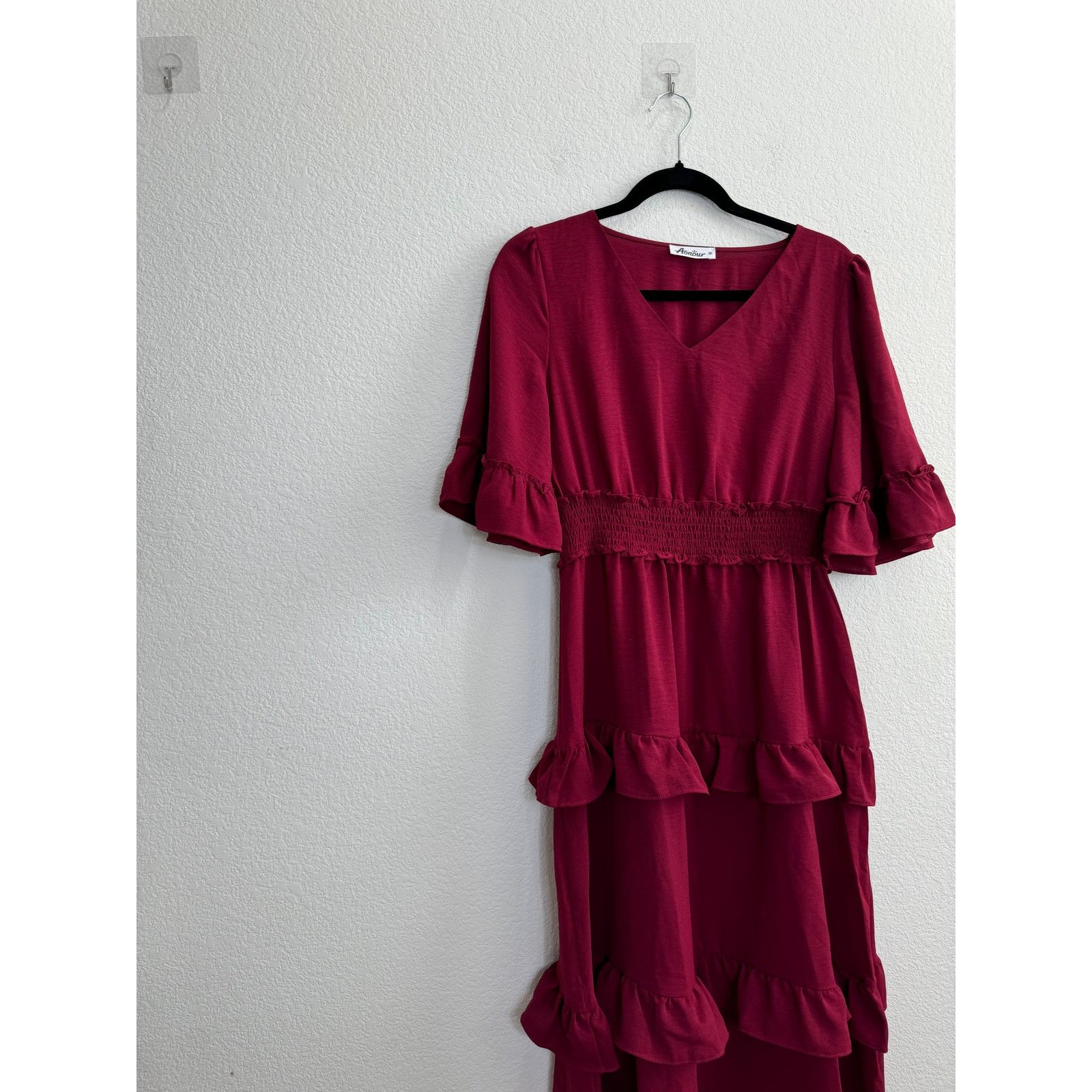 Other NWOT Women's Red V-Neck Ruffle Boho Cottagecore Dress M Size M / US 6-8 / IT 42-44 - 9 Thumbnail