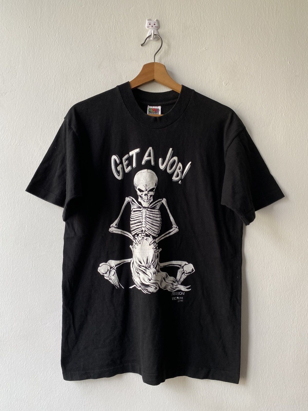 image of Vintage 90’S Fashion Victim Tee in Black, Men's (Size Medium)