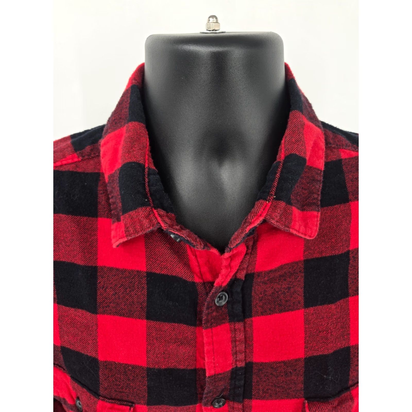 Vintage Goodfellow Shirt Men Adult Large Red Plaid Buffalo Pocket Button-Up Flannel Cotton Size US L / EU 52-54 / 3 - 4 Thumbnail