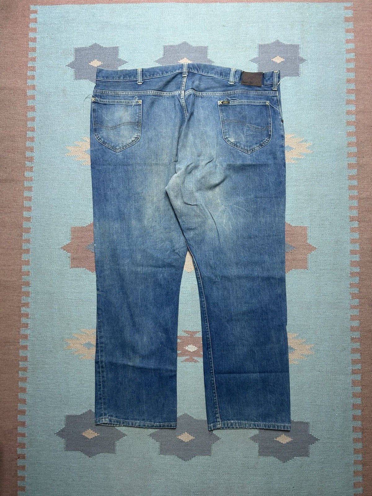 Vintage Vtg 1960s Lee riders jeans faded half selvedge jerky 44x29 Size US 44 / EU 60 - 8 Thumbnail