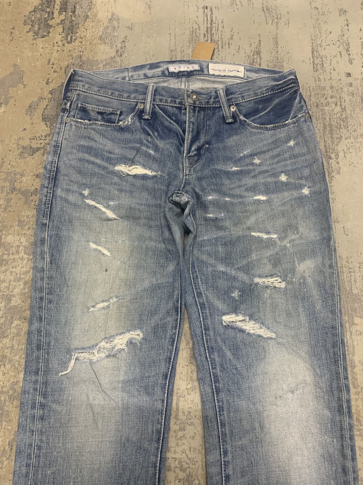 Japanese Brand AOIRO Japanese Distressed Denim Size US 32 / EU 48 - 2 Thumbnail