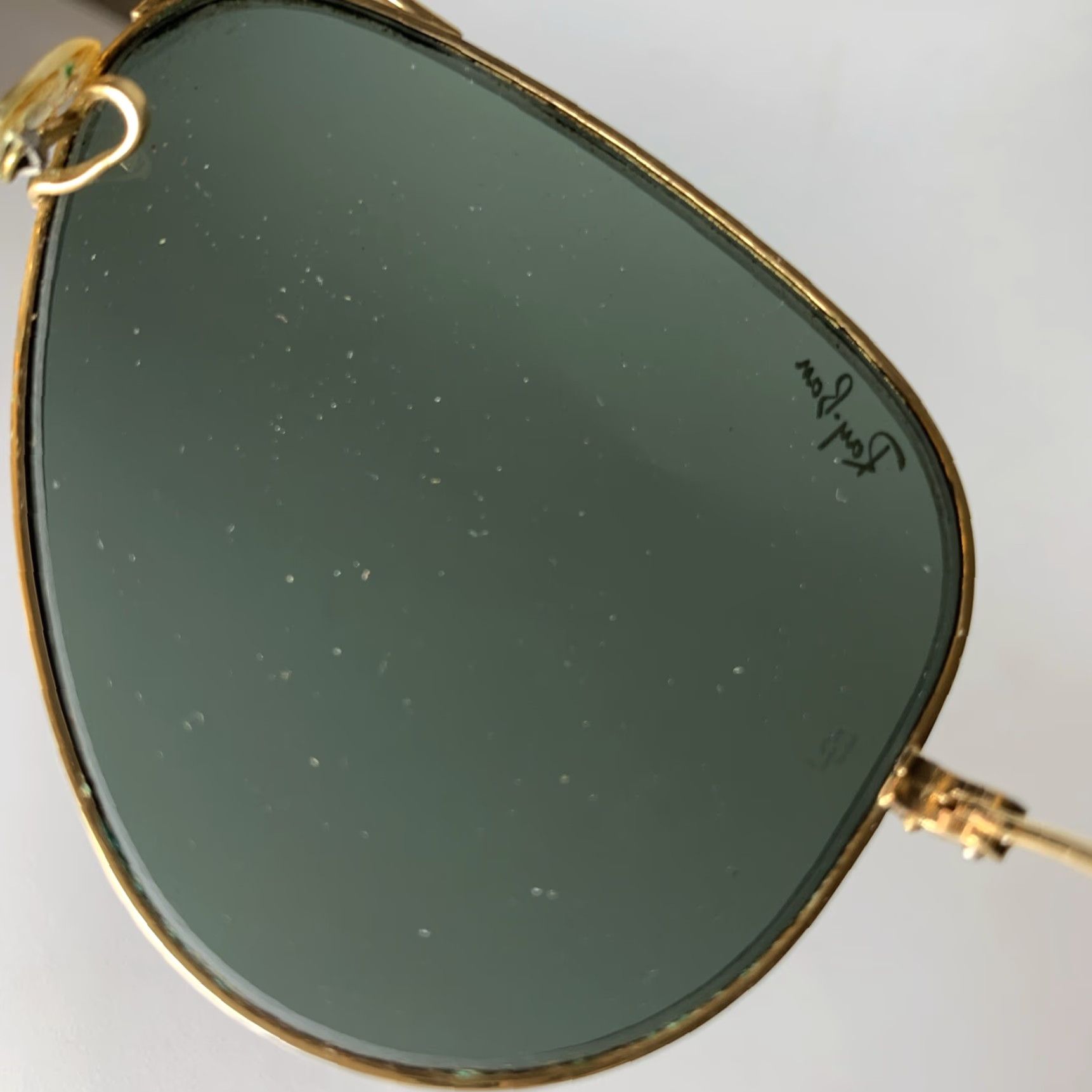 Vintage VINTAGE Ray-Ban Sunglasses Aviator Men 58 14 Gold Frame Green Lenses Case Size ONE SIZE - 5 Thumbnail