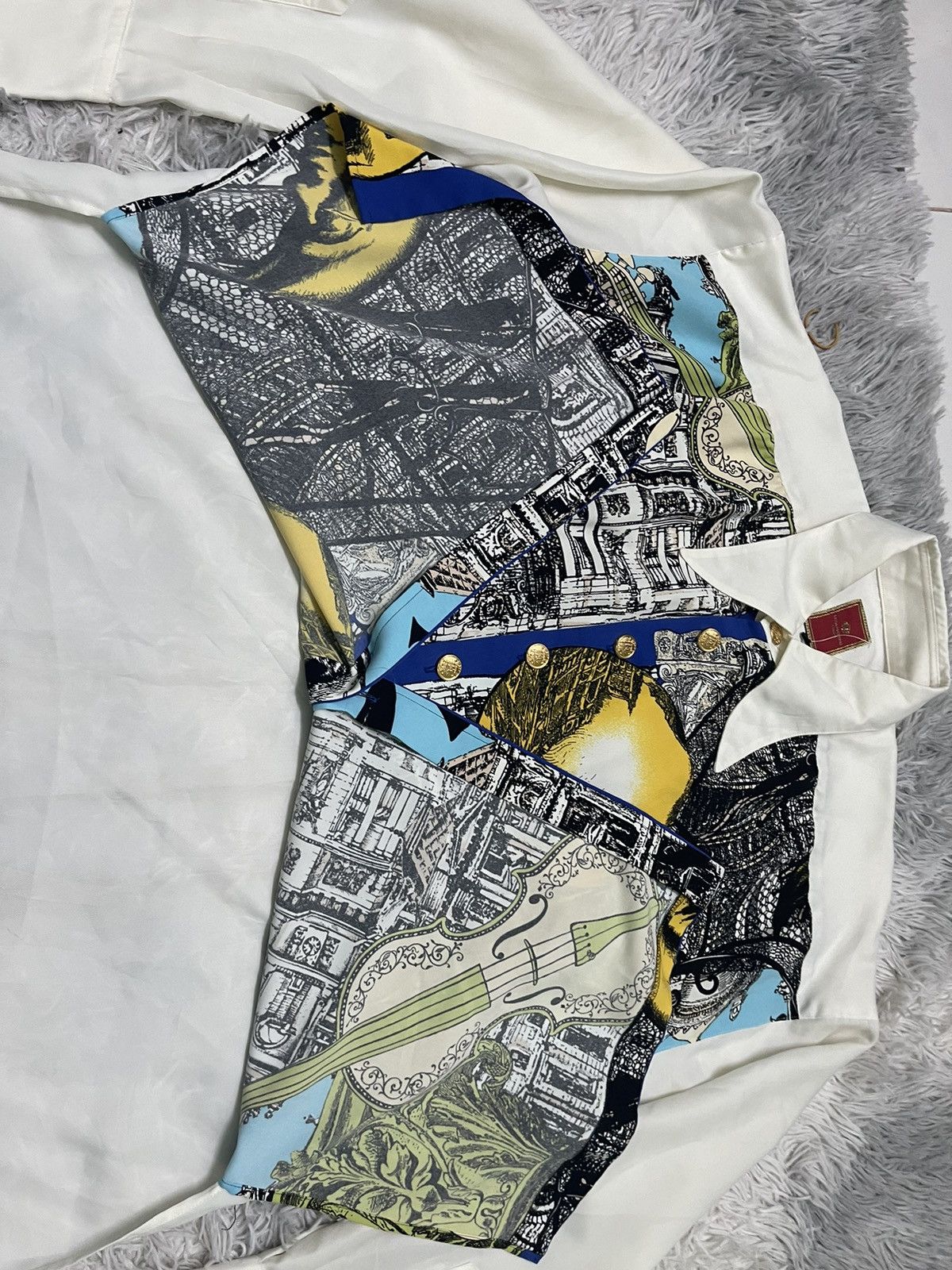 Designer RARE 90s LUNA MATTINO COLORFUL ART BUTTON UP SIZE M L XL Size US L / EU 52-54 / 3 - 10 Thumbnail