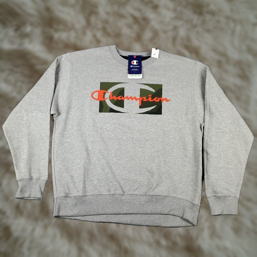 Champion Mens Large Champion Gray Casual Long Sleeve Pullover Sweatshirt Size US L / EU 52-54 / 3 - 1 Thumbnail