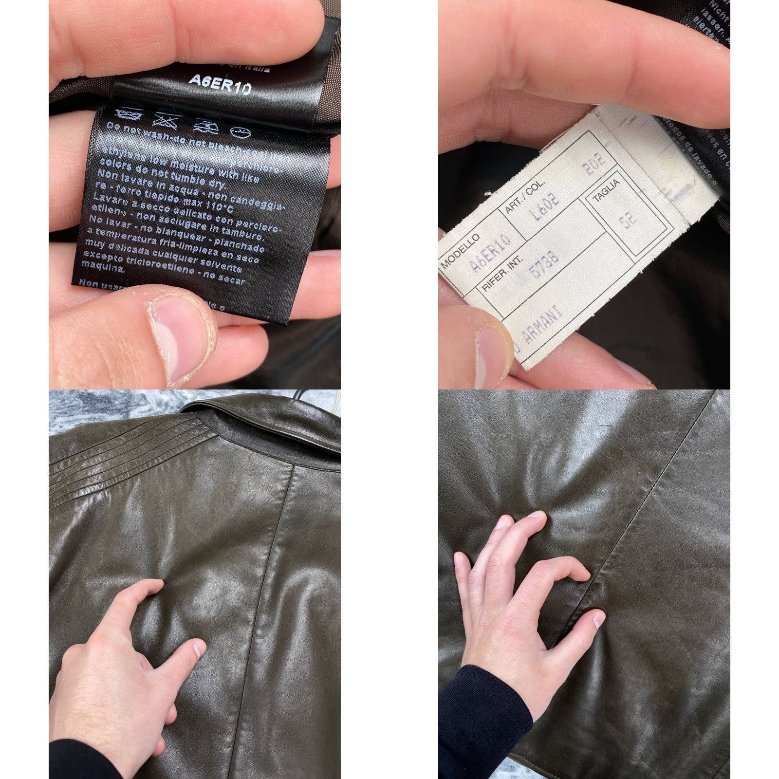 Armani Armani Collezioni Leather Coat Jacket Men Size 52 Brown Vintage Long Blazer Size 52R - 9 Thumbnail