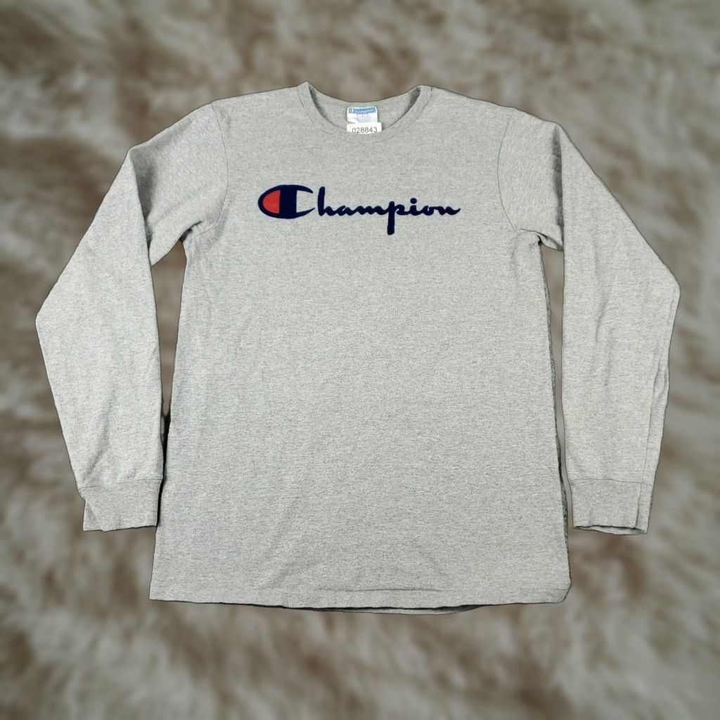 Champion Champion Pullover Sweater Mens Large Gray Long Sleeve Crew Neck Casual Cotton Blend Size US L / EU 52-54 / 3 - 1 Thumbnail