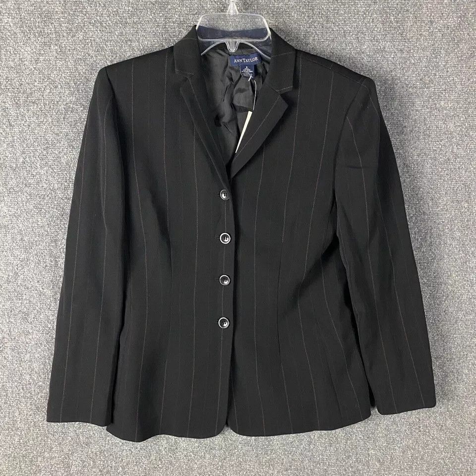 Ann Taylor Ann Taylor Blazer Women's Size 6 Striped Wool 4 Buttons Size M / US 6-8 / IT 42-44 - 1 Thumbnail