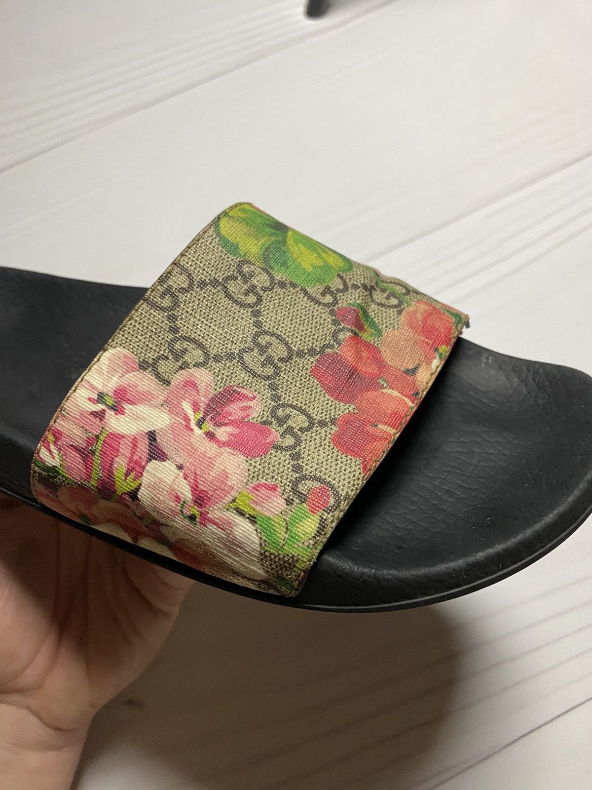 Gucci Gucci GG Blooms Supreme place floral logo slides Size US 8 / IT 38 - 10 Thumbnail