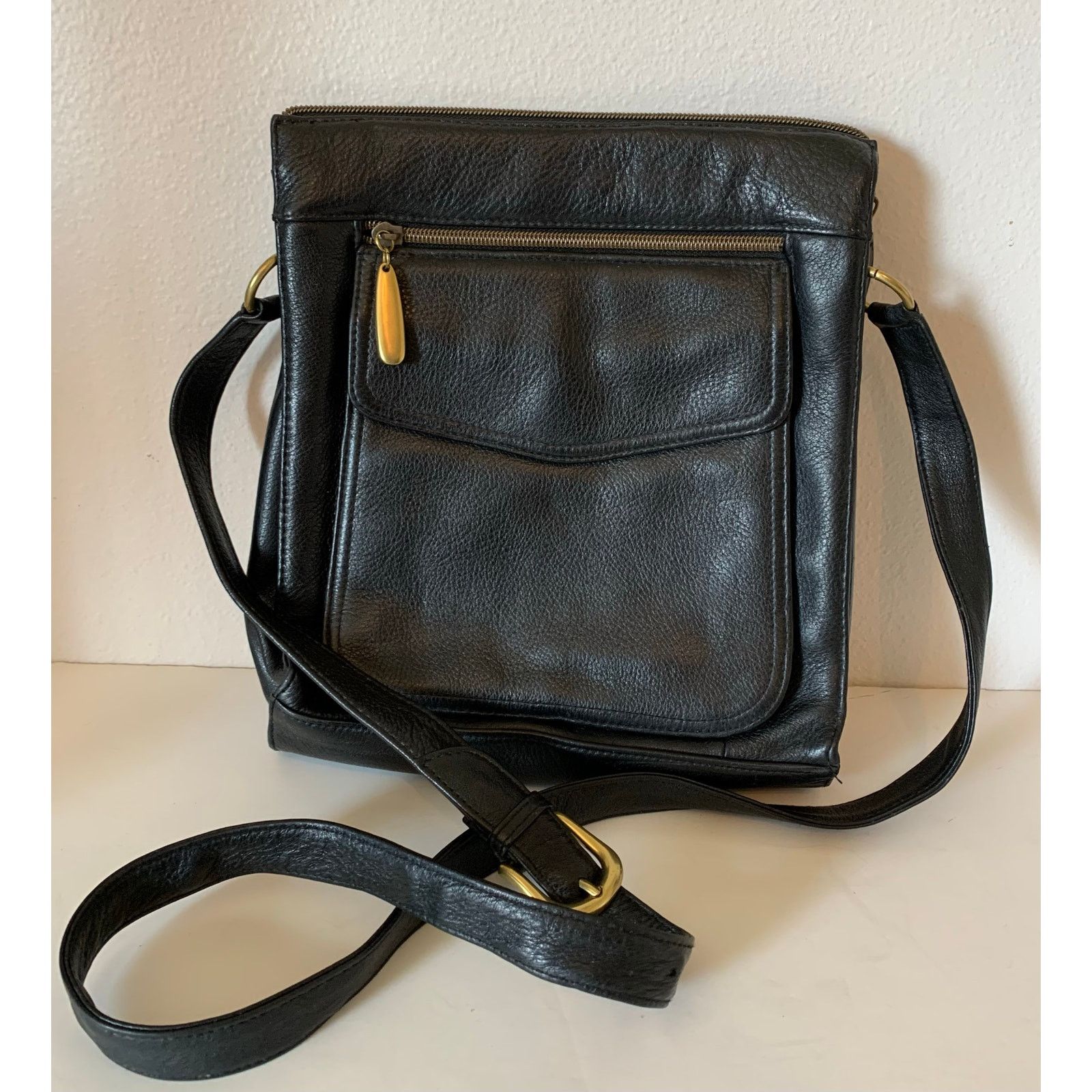 Valerie Stevens Leather Crossbody Bag In Black, Women's